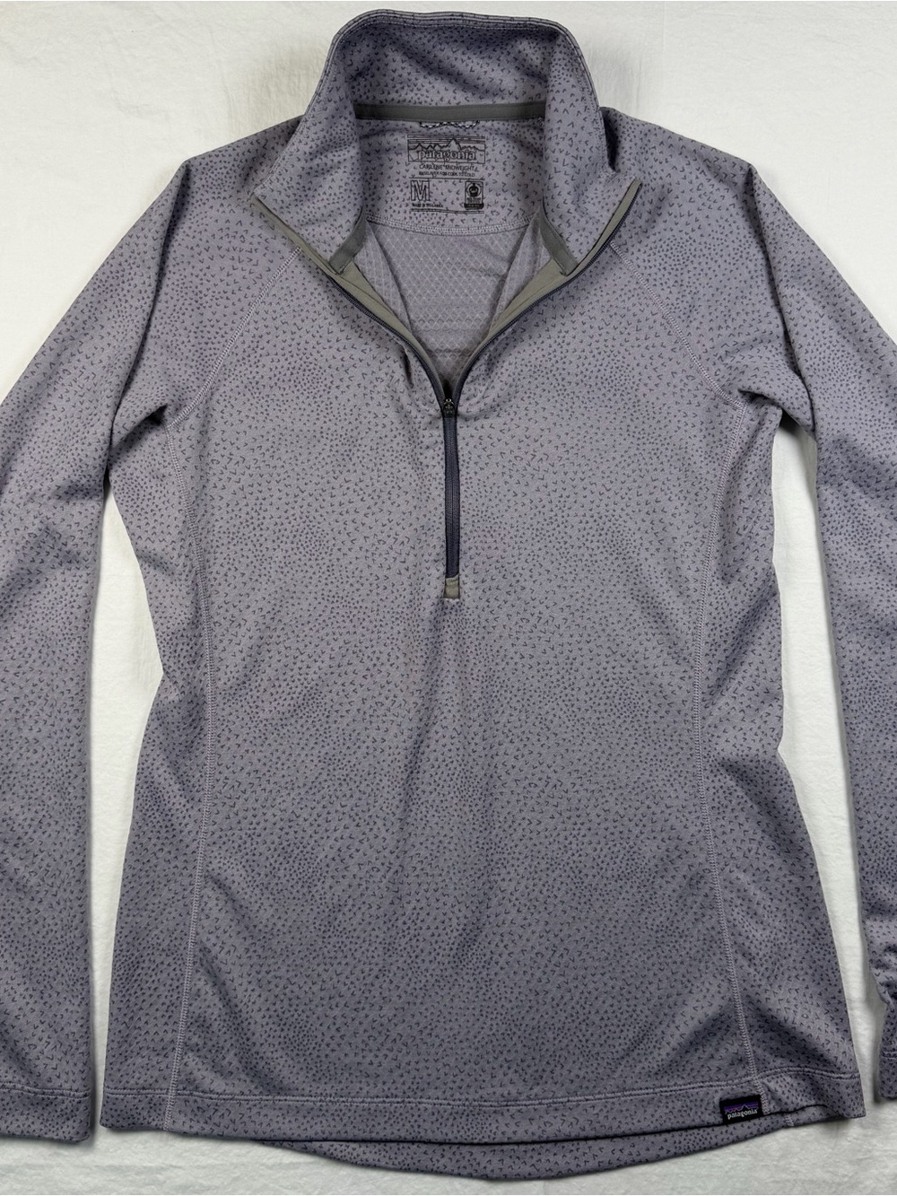 Patagonia Women’s Capilene Midweight Zip-Neck Baselayer Size M lavender gray